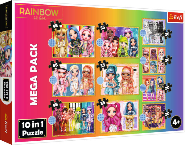 Trefl Puzzle 10v1 Kolekce módních panenek Rainbow high