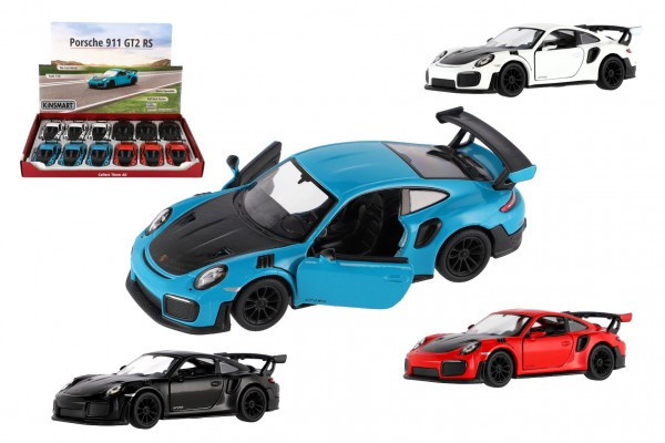 Auto Kinsmart Porsche 911 GT2 RS kov/plast 13cm 4 barvy na zpětné natažení