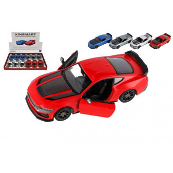 Auto Kinsmart 2024 Ford Mustang Dark Horse 1:38 kov/plast 12,5cm 4 barvy na zpětné natažení