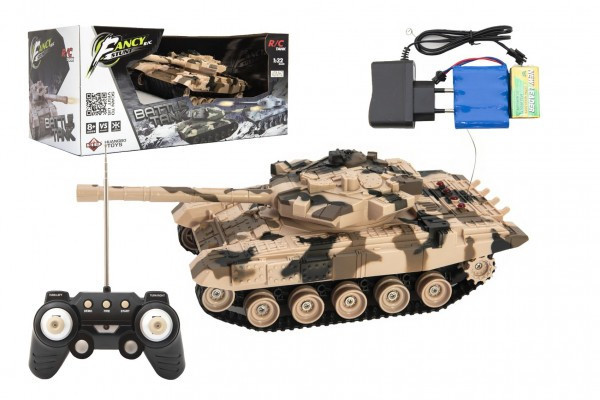 Tank RC plast 27cm 40MHz na dálkové ovládání +dobíjecí pack se zvukem