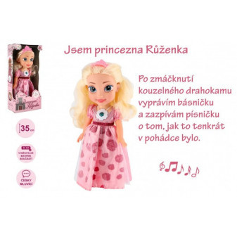 Panenka princezna Růženka plast 35cm česky mluvící na baterie se zvukem v krabici