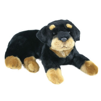 Plyšový pes Rottweiler rotvajler ležící 38 cm