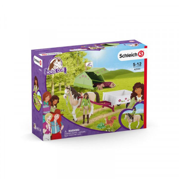 Schleich 42533 Sarah s koníkem a zvířátky kempují