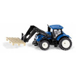 Siku 1544 Traktor New Holland s paletovými vidlemi a paletou