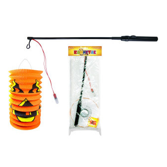 Lampion Halloween se svítící hůlkou 15 cm na baterie