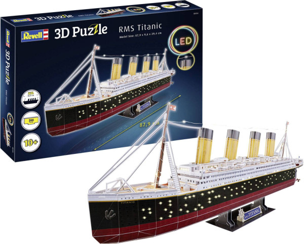 CubicFun - Puzzle 3D Titanic - 266 dílků LED osvětlení