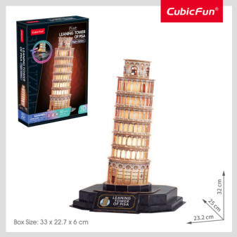 Cubicfun Puzzle 3D s LED Noční edice: Šikmá věž v Pise 42 dílků