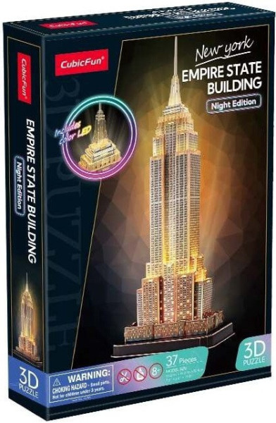 Cubicfun Puzzle 3D s LED Noční edice: Empire State Building 37 dílků