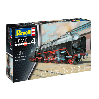 Revell Plastic ModelKit lokomotiva 02172 - Schnellzuglok BR01 mit Tender 2'2' T32 (1:87)