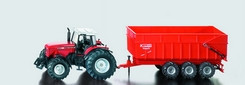 SIKU 1844 traktor Massey Ferguson s přívěsem