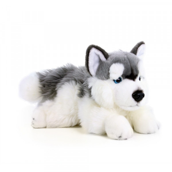 Plyšový pes husky ležící 30 cm