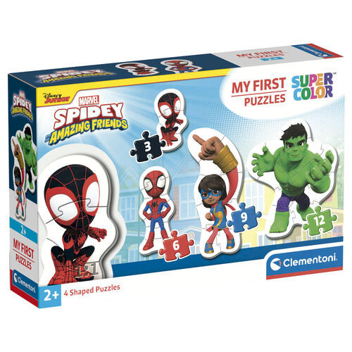 Clementoni 20836 Puzzle Spidey a jeho přátelé, 3+6+9+12 dílků