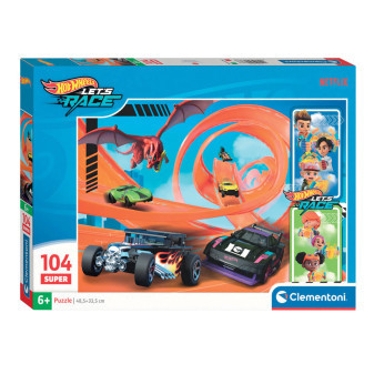 Clementoni 25776 Puzzle Super Hotwheels závody 104 dílků