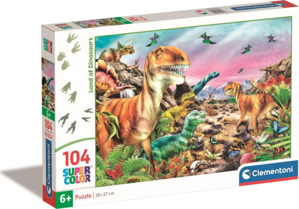 Clementoni 25768 Puzzle Super Color Země dinosaurů 104 dílků