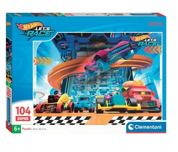 Clementoni 25777 Puzzle Super Hotwheels 2,  104 dílků