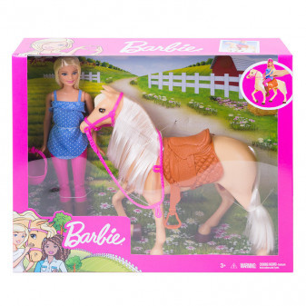 Mattel Barbie panenka s koněm FXH13