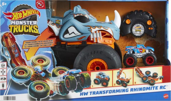 Mattel Hot Wheels RC Monster Trucks transformující se Rhinomite 1:12 na baterie HPK27