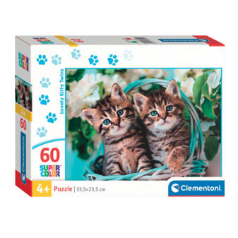 Clementoni 26599 Puzzle Super Color Kočičky dvojčátka 60 dílků