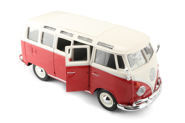 Maisto 31956 Volkswagen Van Samba, Bílo/červená 1:24