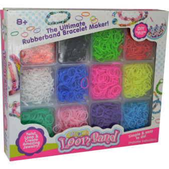 Sada gumiček 2400 ks na výrobu náramků Loom Bands