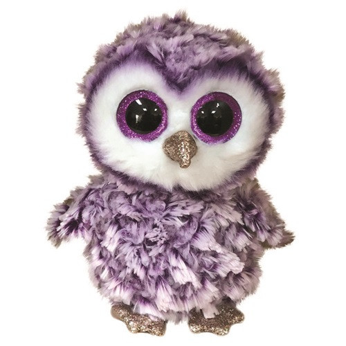 Ty Beanie Boos MOONLIGHT - fialová sova, 15 cm