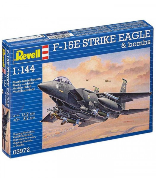 Revell 03972 Plastic ModelKit letadlo F-15E Strike Eagle & Bombs (1:144 )