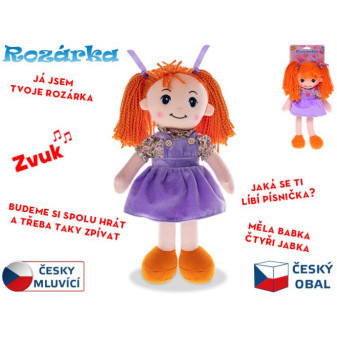 Panenka Rozárka hadrová zrzka měkké tělo 35cm na baterie česky mluvící