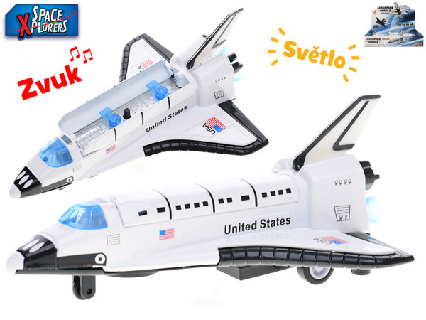 Space Xplorers vesmírná raketa kov 15cm 1:400 zpětný chod na baterie se světlem a zvukem