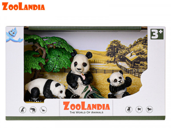 Zoolandia panda s mláďaty  a doplňky v krabičce