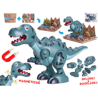 Dinosaurus T-Rex 28cm magnetický s doplňky 2ks v krabičce