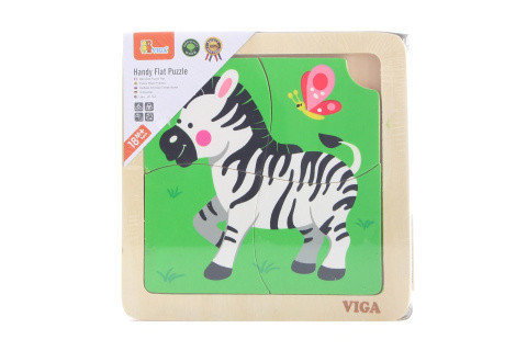 Viga dřevěné puzzle zebra 12 x 12 cm