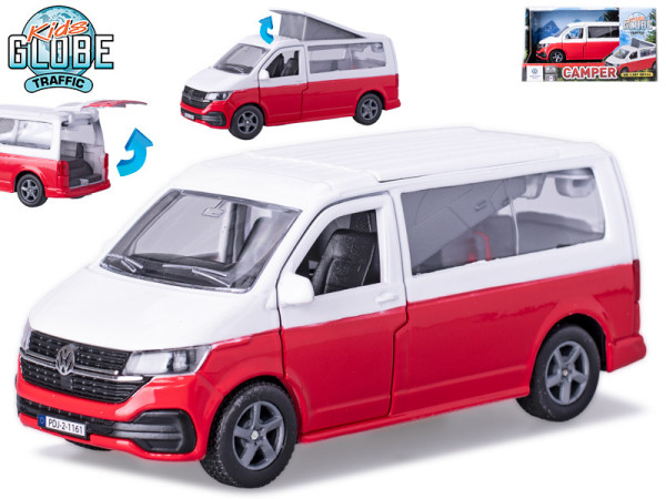 Kids Globe Traffic dodávka Volkswagen 13,5cm kov zpětný chod v krabičce