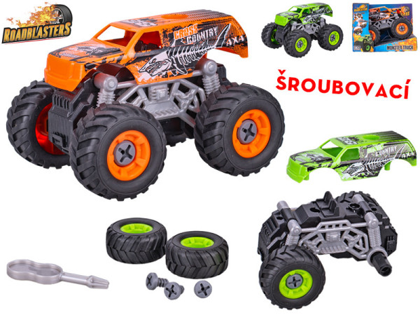 Roadblaster monster truck 12cm na setrvačník šroubovací 2barvy v krabičce