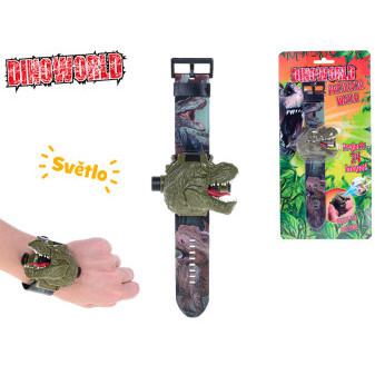 Dinoworld projektor/hodinky 22,5cm na baterie 24druhů obrázků