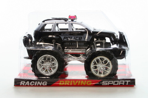 Policejní jeep auto terénní na setrvačník 23 x 13 cm