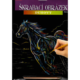 Creatoys Škrabací obrázek - duhový - kůň běžící