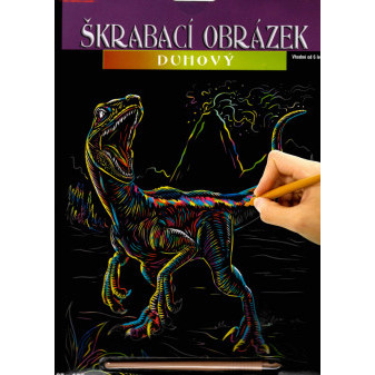 Creatoys Škrabací obrázek - duhový - T-Rex