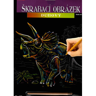 Creatoys Škrabací obrázek - duhový - Triceratops