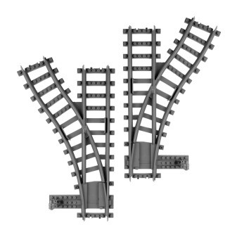 Stavebnice BLOXO koleje pro vlaky a tramvaj - výhybka 2 ks