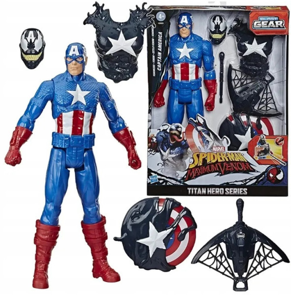 Hasbro Avengers Figurka Captain America s power fx příslušenstvím E8683