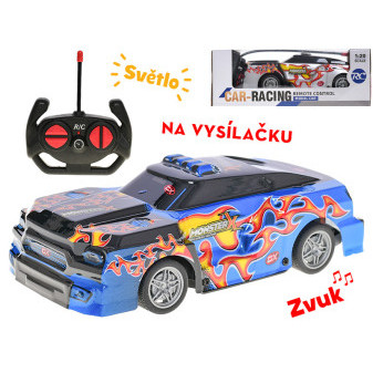 R/C auto závodní 20cm plná funkce se světlem 27MHz 2barvy v krabičce na dálkové ovládání