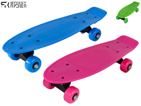 Street Rider shortboard 41cm PVC kolečka 3barvy skateboard