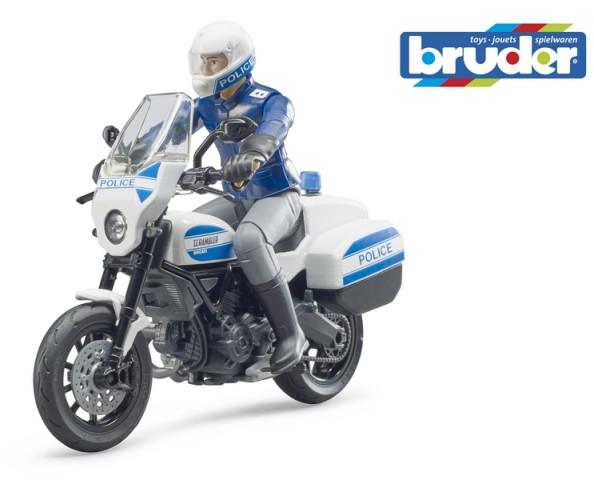 Bruder 62731 BWORLD Policejní motorka Ducati Scrambler s figurkou