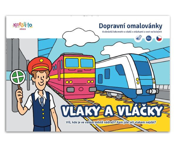 Vlaky a vláčky - Dopravní omalovánky A5