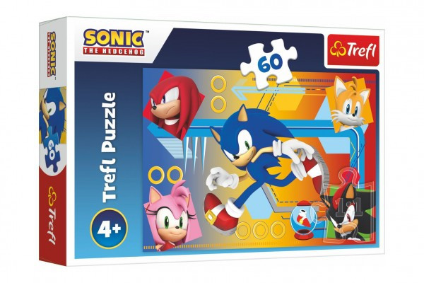 Trefl Puzzle Sonic v akci/Sonic The Hedgehog 33x22cm 60 dílků v krabici 21x14x4cm