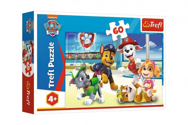 Trefl Puzzle Ve světě štěňat Tlapková patrola/Paw patrol 33x22cm 60 dílků v krabici 21x14x4cm