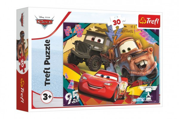 Trefl Puzzle 18293 Puzzle Cars 3/Rychlá auta 27x20cm 30 dílků v krabičce 21x14x4cm