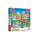 Trefl Puzzle 4v1 Šťastný tým Paw Patrol Tlapková Patrola v krabici