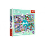 Trefl Puzzle 4v1 Bláznivý den Lilo&Stitch v krabici 28x28x6cm