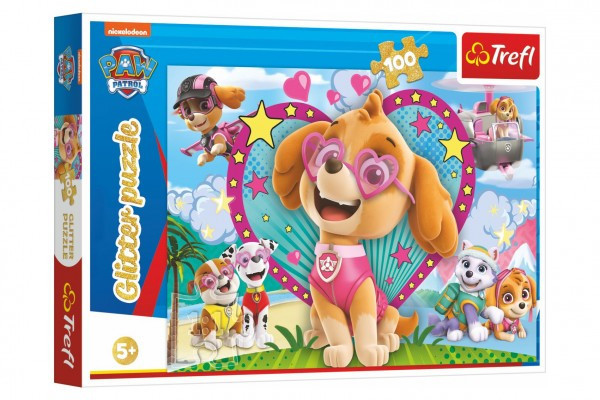 Trefl Puzzle 114818 Puzzle Paw Patrol Tlapková patrola třpytivé 100 dílků 48x34cm v krabici 33x2